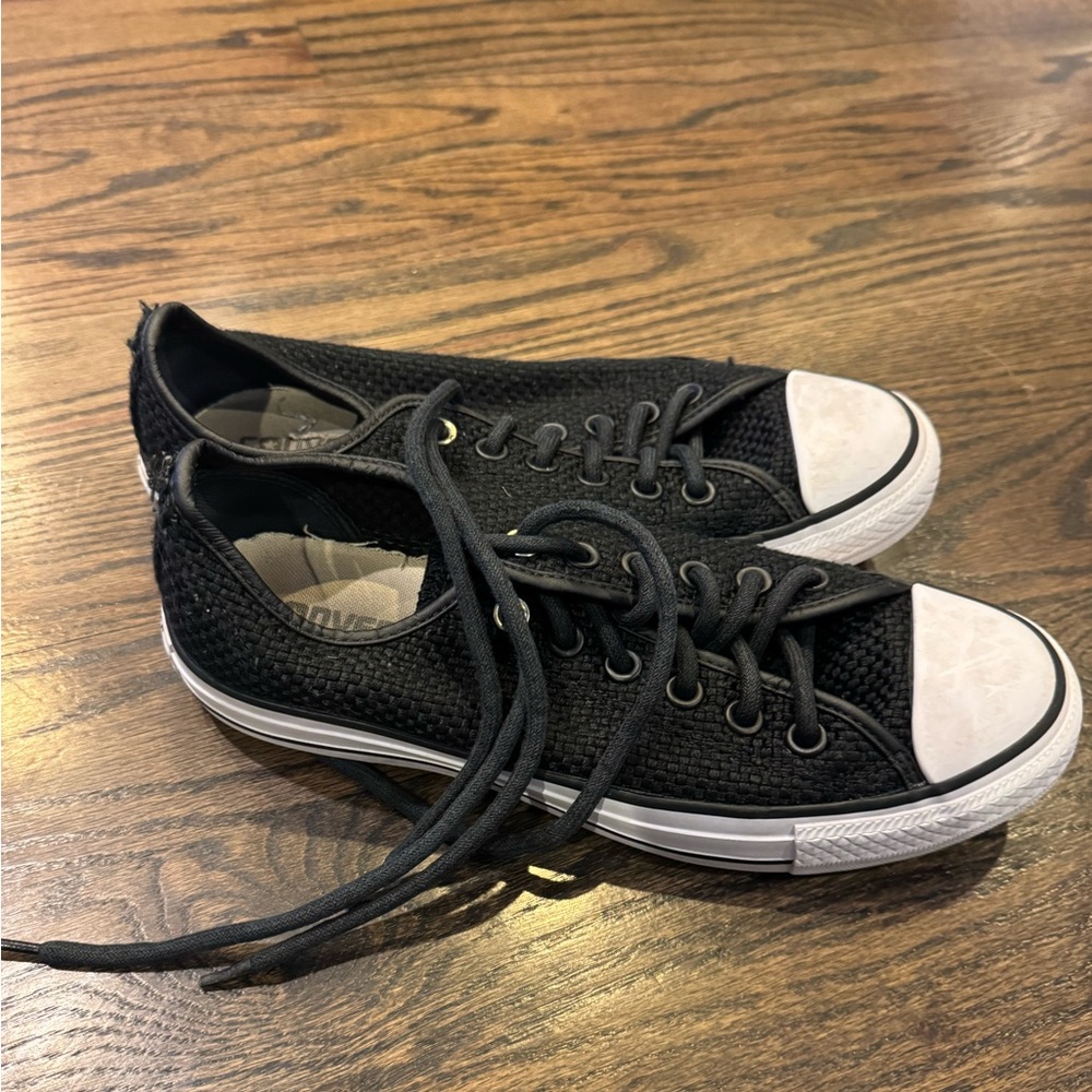Converse Men's Black and White Sneakers - Picture 1 of 5